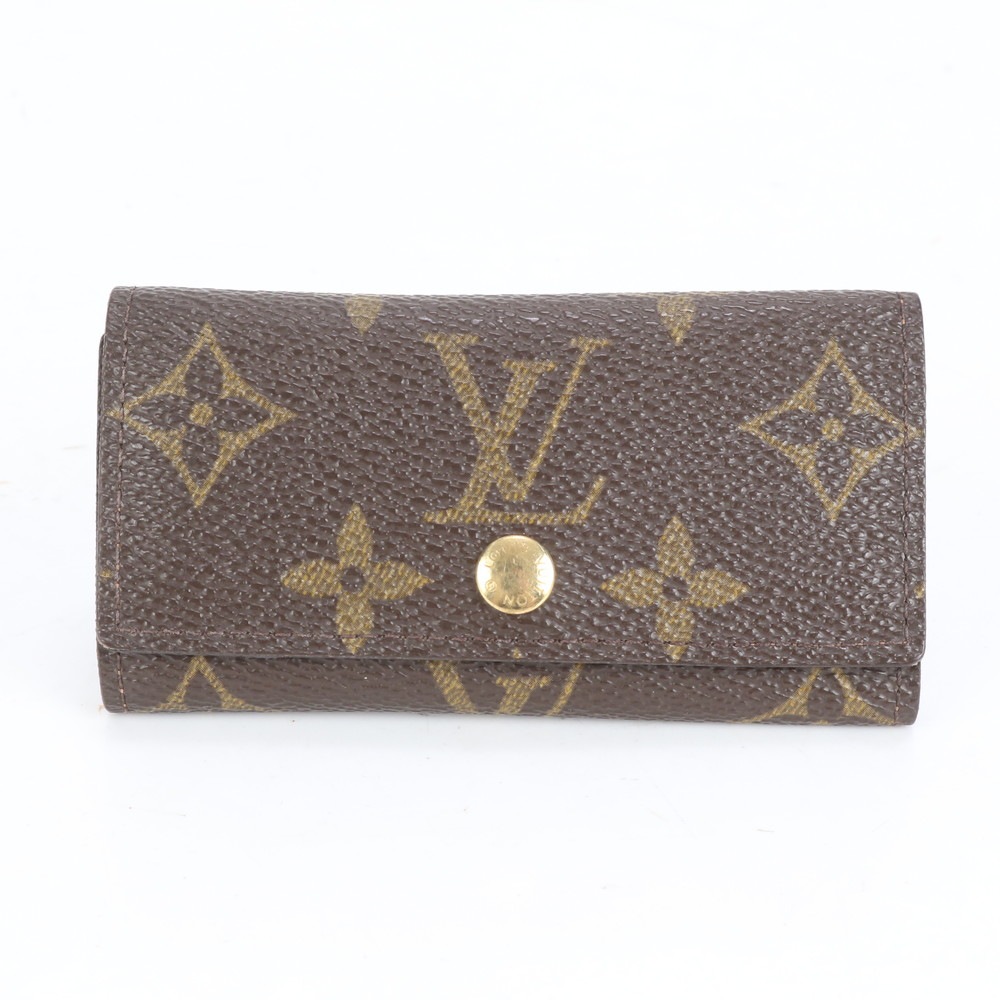 美品 モノグラム ミュルティクレ4 M62631 レザー×コーティングキャンバス キーケース 4連 6連 キーリング メンズ レディース RCE CM16-2 中古