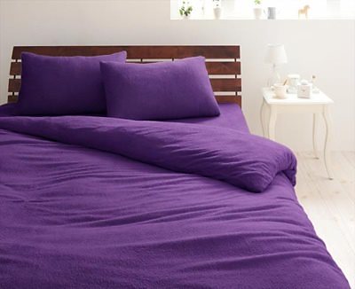 20色から選べる！365日気持ちいい！コットンタオルのカバーリング [ボックスシーツのみ] クイーン ロイヤルバイオレット 5,762円