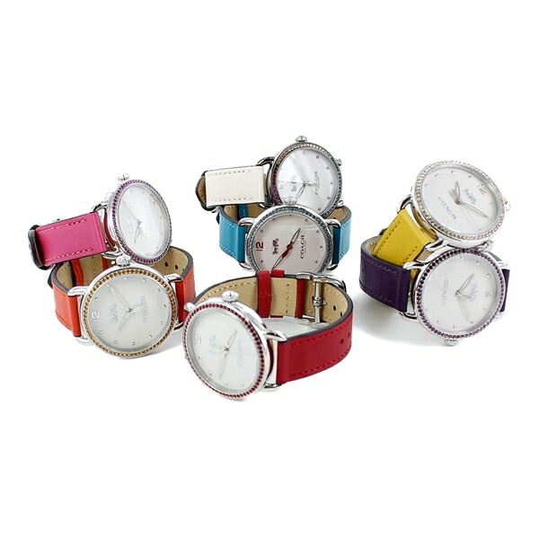 かわいい ポップ カラフルレザー キレイスタイル 選べる7カラー コーチ レディース 腕時計 手表 デランシー レザーバンド アクセサリー 誕生日プレゼント ポイント消化 11,085円