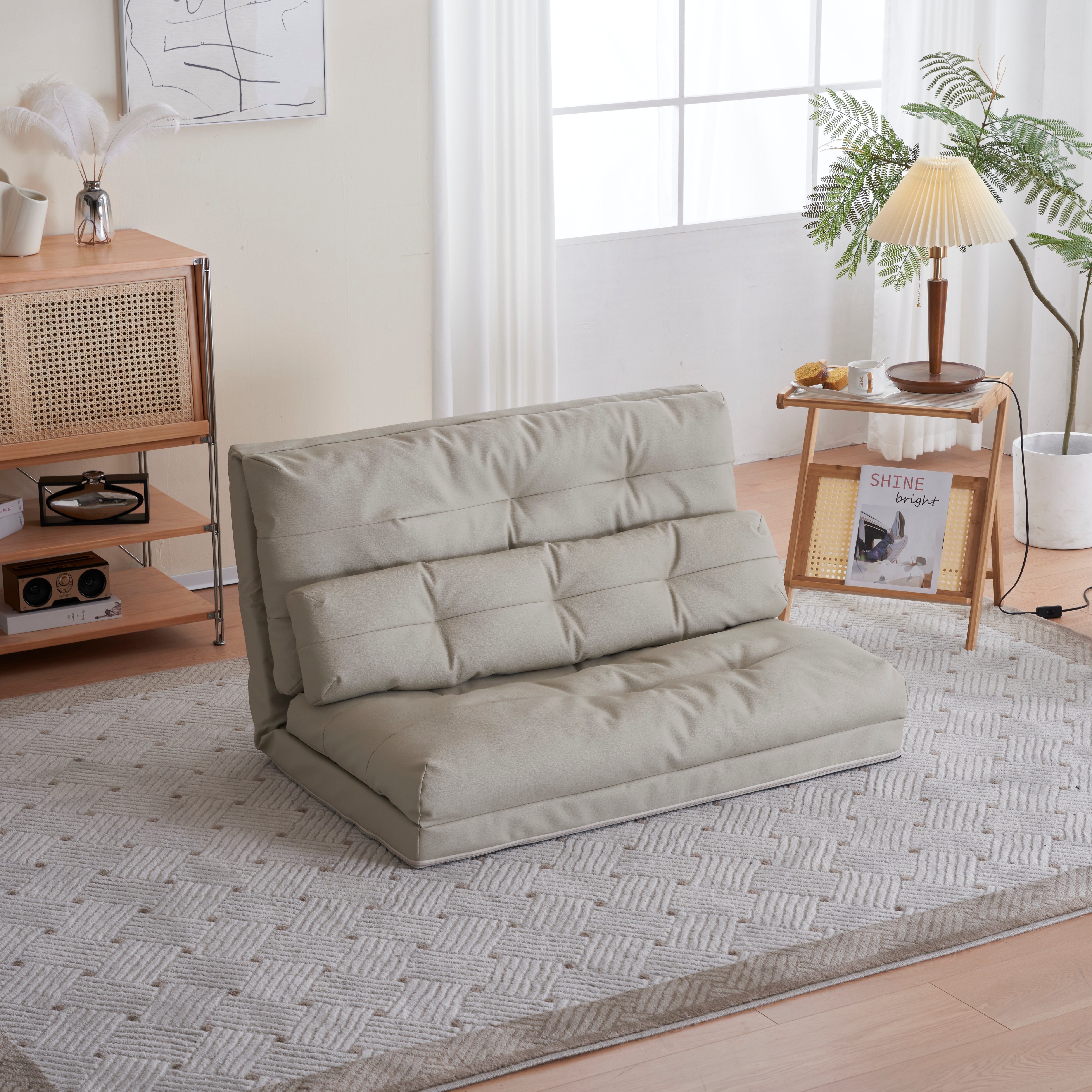 【大好評！最安値挑戦!】ソファーベッド ソファベッド ローソファー 2人掛け マルチに使える3WAY 幅108cm 6段階リクライニング クッション付き 座椅子 1人掛け 2人掛け ソファ 折りたたみ