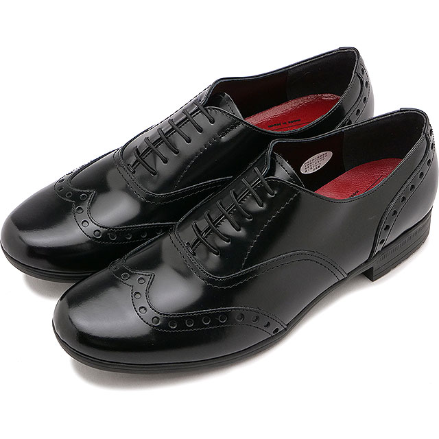 トラベルシューズ レディース レースアップシューズ [TR-004ガラス ] 靴 日本製 生活防水 ビブラムソール ブラックガラス BLG