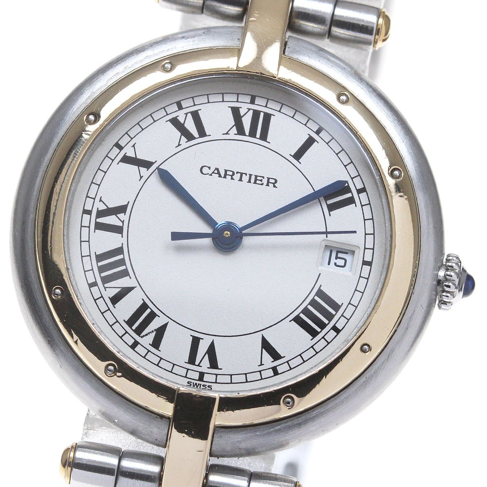 カルティエ CARTIER 83084241 パンテールLM ラウンド 1ロウ デイト クォーツ メンズ _864673【中古】