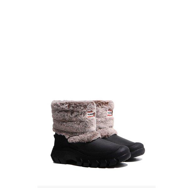 [女性]イントレピッド ファー ショート スノーブーツ - ブラック/ナチュラル WFS1000RBFBNR
