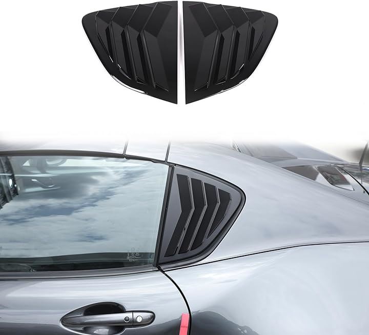 新型 マツダ MX-5 RF ND系 2016-2023に対応 リアベントウィンドウルーバー リアウィンドウシャッター シャッターサイドベントカバー 車種専用設計 外装パーツ( 光沢黒)