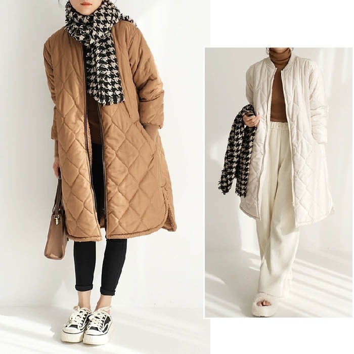 コート キルティング レディース 裏起毛 コート ロング丈 モッズコート ジャケット 裏起毛 ロング丈コート キルティング レディース アウター ふわふわ もこもこ 冬 秋 ビッグシルエット