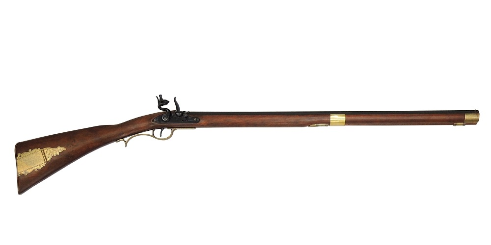 DENIX デニックス 1138 ケンタッキー ライフル ブラック/ゴールド 110.5cm アメリカ レプリカ ライフル銃 リアル コスプレ ミリタリー アーミー 模造【大型宅配便160】