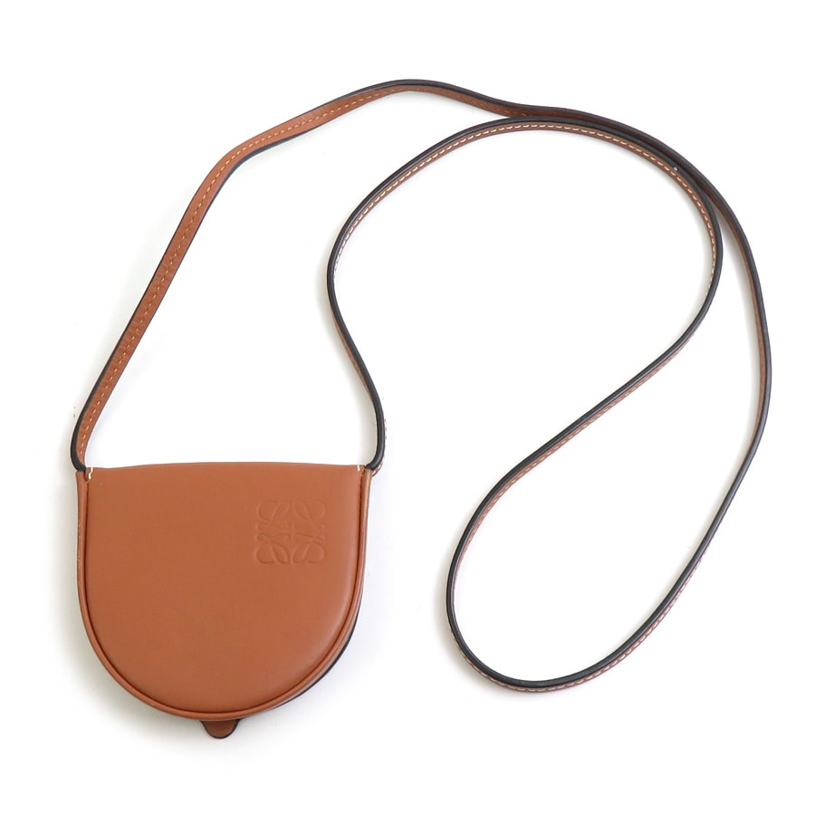 ロエベ LOEWE コインケース ヒールポーチ レザー ブラウン レディース w1190a