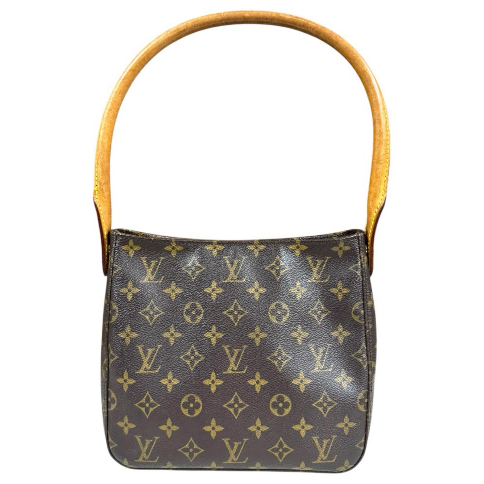ルイヴィトン ルーピングMM モノグラム ショルダーバッグ モノグラムキャンバス M51146 ブラウン LOUIS VUITTON 中古