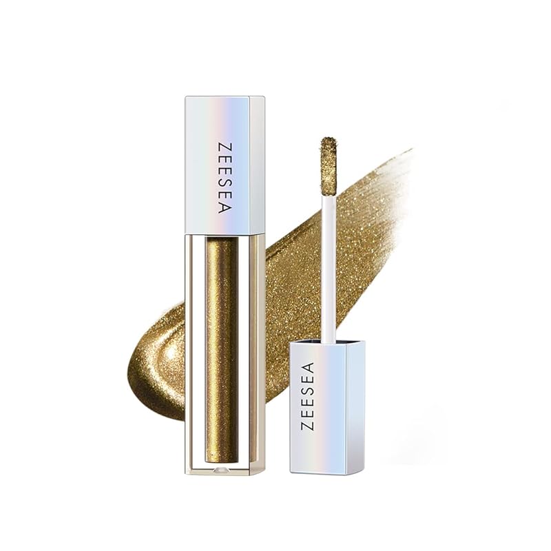 ZEESEA ダイヤモンドグリッターリキッドアイシャドウ単色グリッターアイシャドウ (BR 02 枯れた夢)