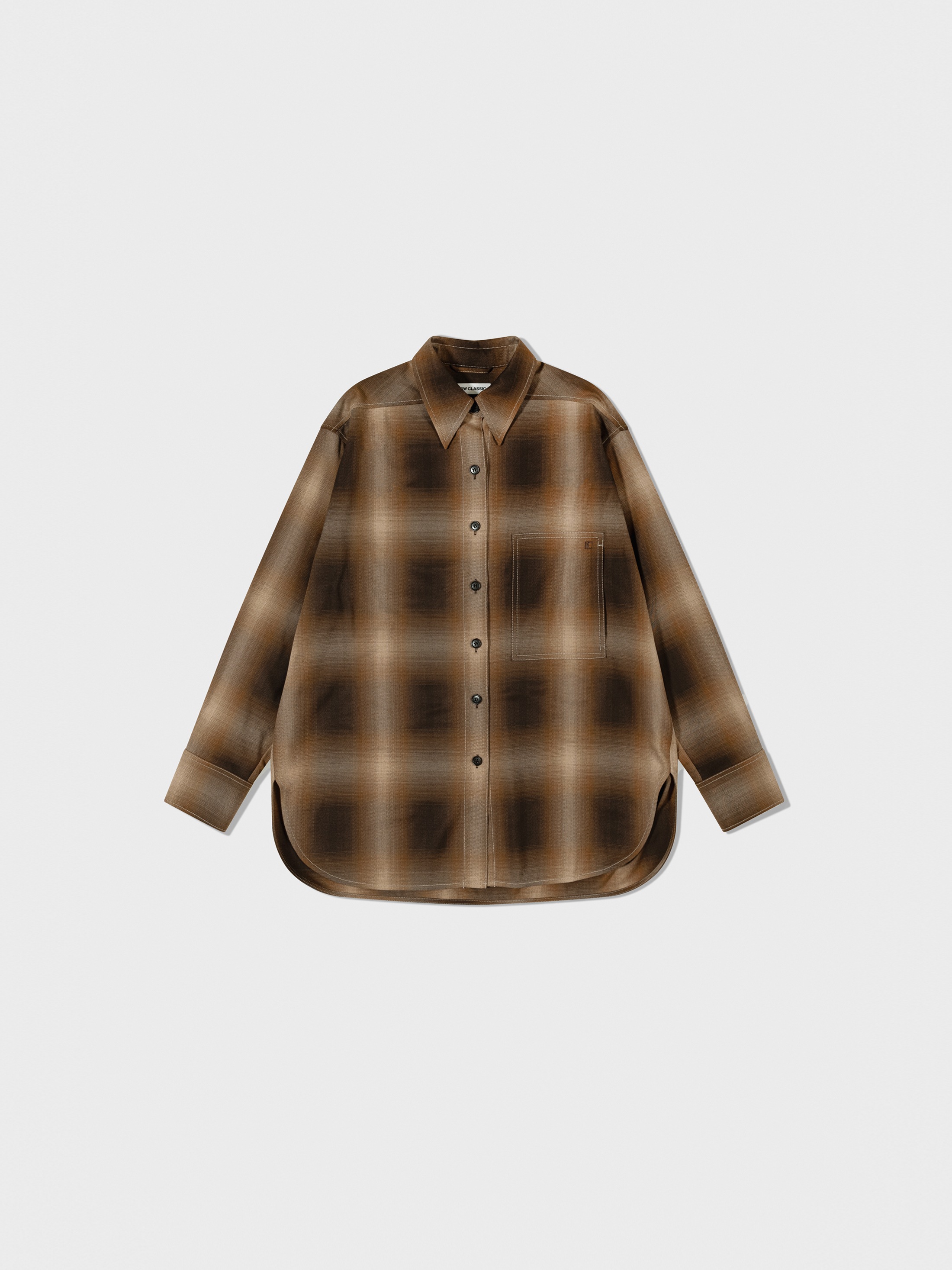 【LOW CLASSIC】 CHECK SHIRT : BROWN