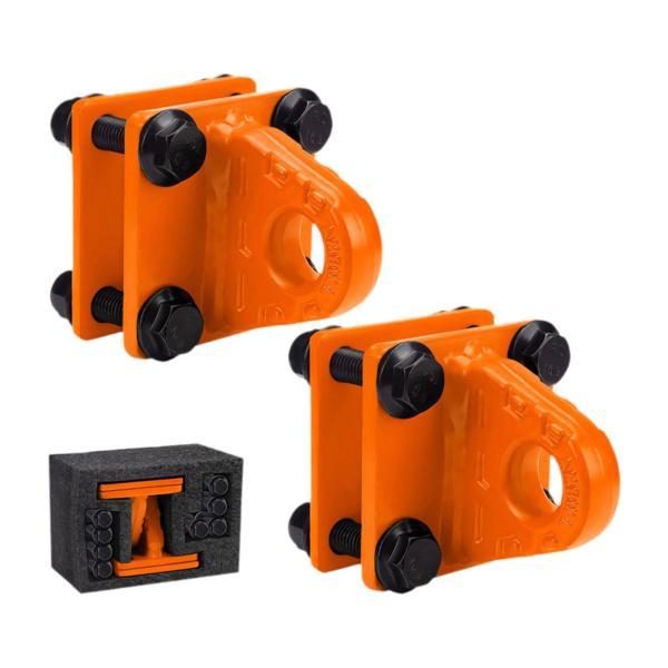 2x D リング シャックル マウント ブラケットバッカー プレート付きATV UTV トラクター用オレンジ