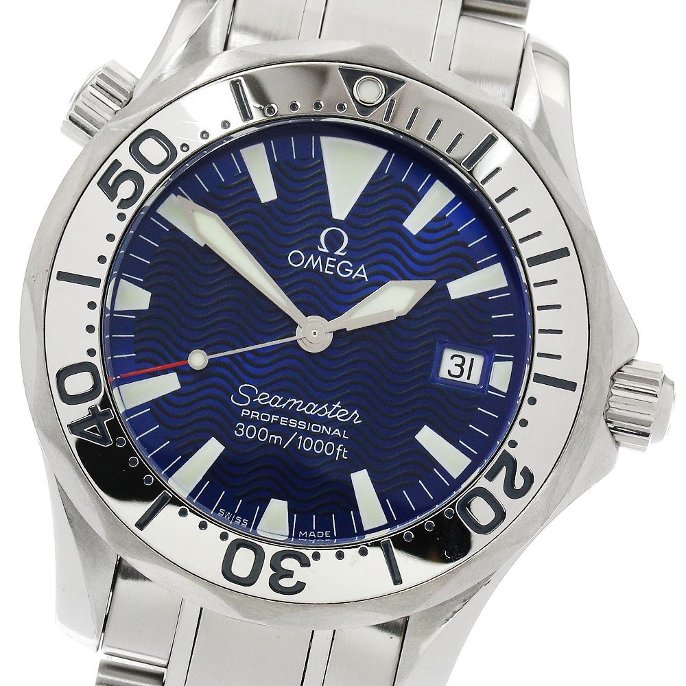 オメガ OMEGA 2263.80 シーマスター300 デイト クォーツ ボーイズ 保証書付き_904812【中古】