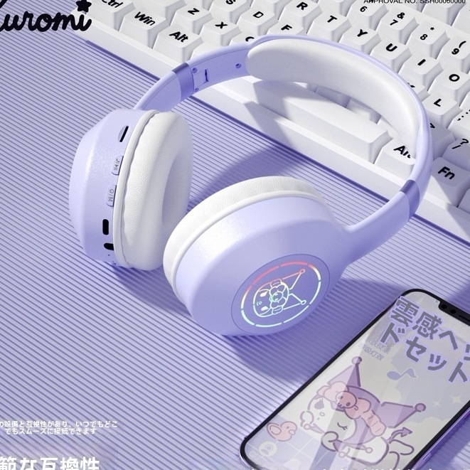 Bluetooth5.2 ワイヤレスヘッドホン ノイズキャンセリング 軽量 完全ワイヤレスステレオイヤホン サンリオ 有線 無線 切り替え ワイヤレスイヤホン ヘッドホン 低遅延 ゲーミング イヤホン