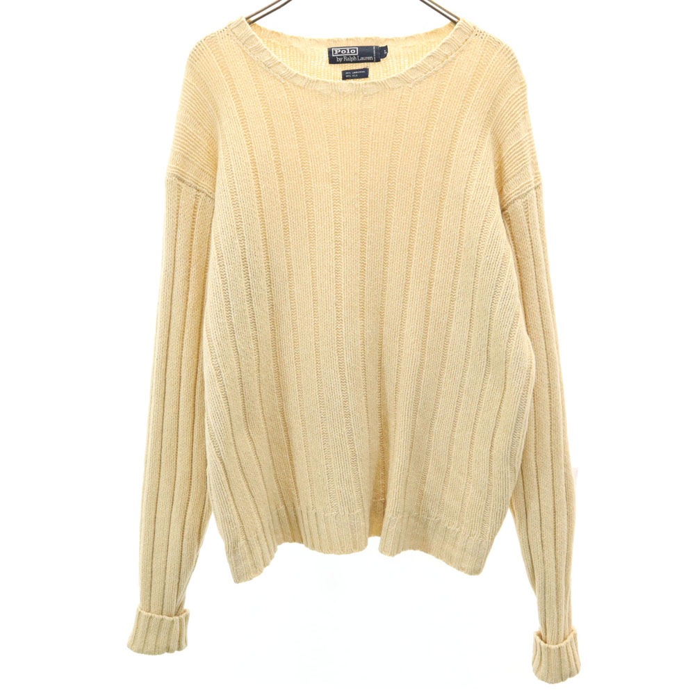ポロバイラルフローレン 90s オールド 長袖 セーター L ベージュ Polo by Ralph Lauren ニット メンズ