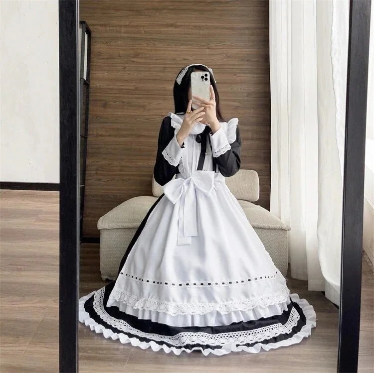 メイド ロング 長袖 メイド服 疑似マザー ハウスキーパー コスプレ 制服