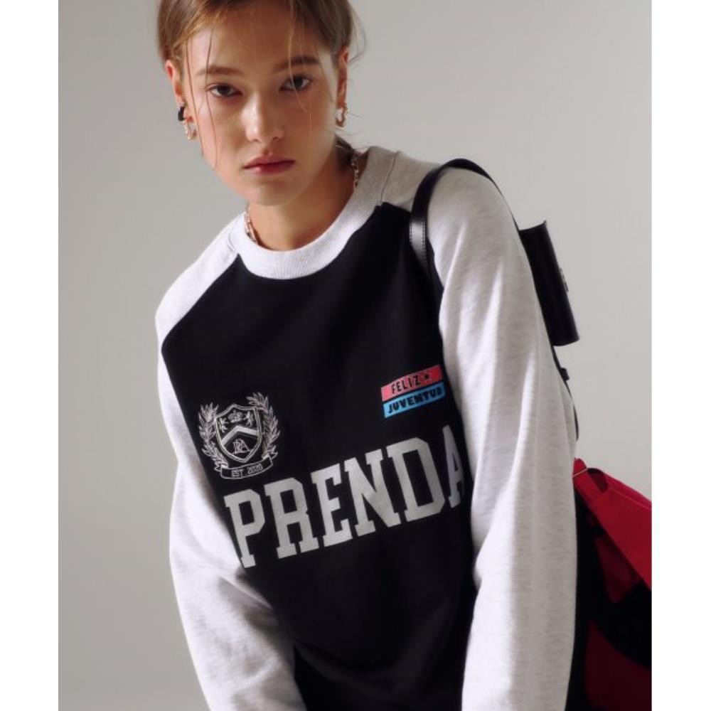 PRENDA JUVENTUD COMBINATION RAGLAN SWEATSHIRT BLACK PRTT