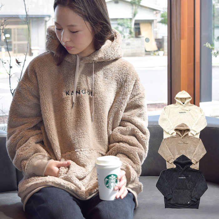 パーカー ボアパーカー ジップ メンズ レディース ロゴ刺繍