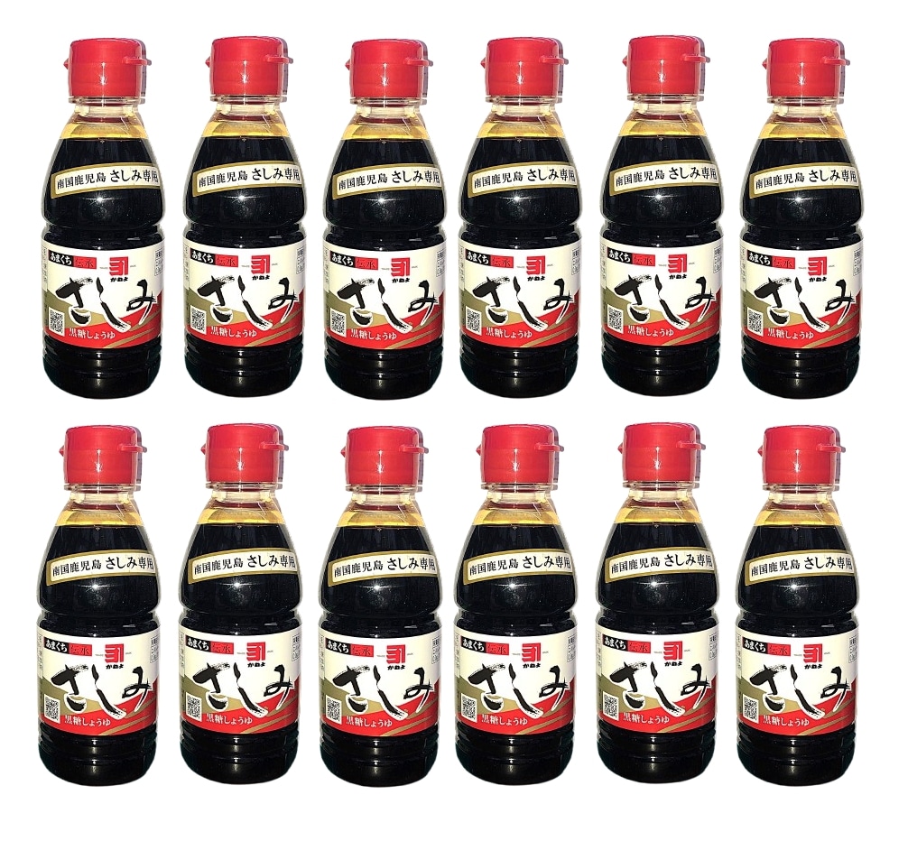 鹿児島の甘い醤油 　かねよ 　あまくち伝承 　黒糖入り　 さしみしょうゆ　 便利な卓上タイプ 200ml　１２本　１ケース 6,105円