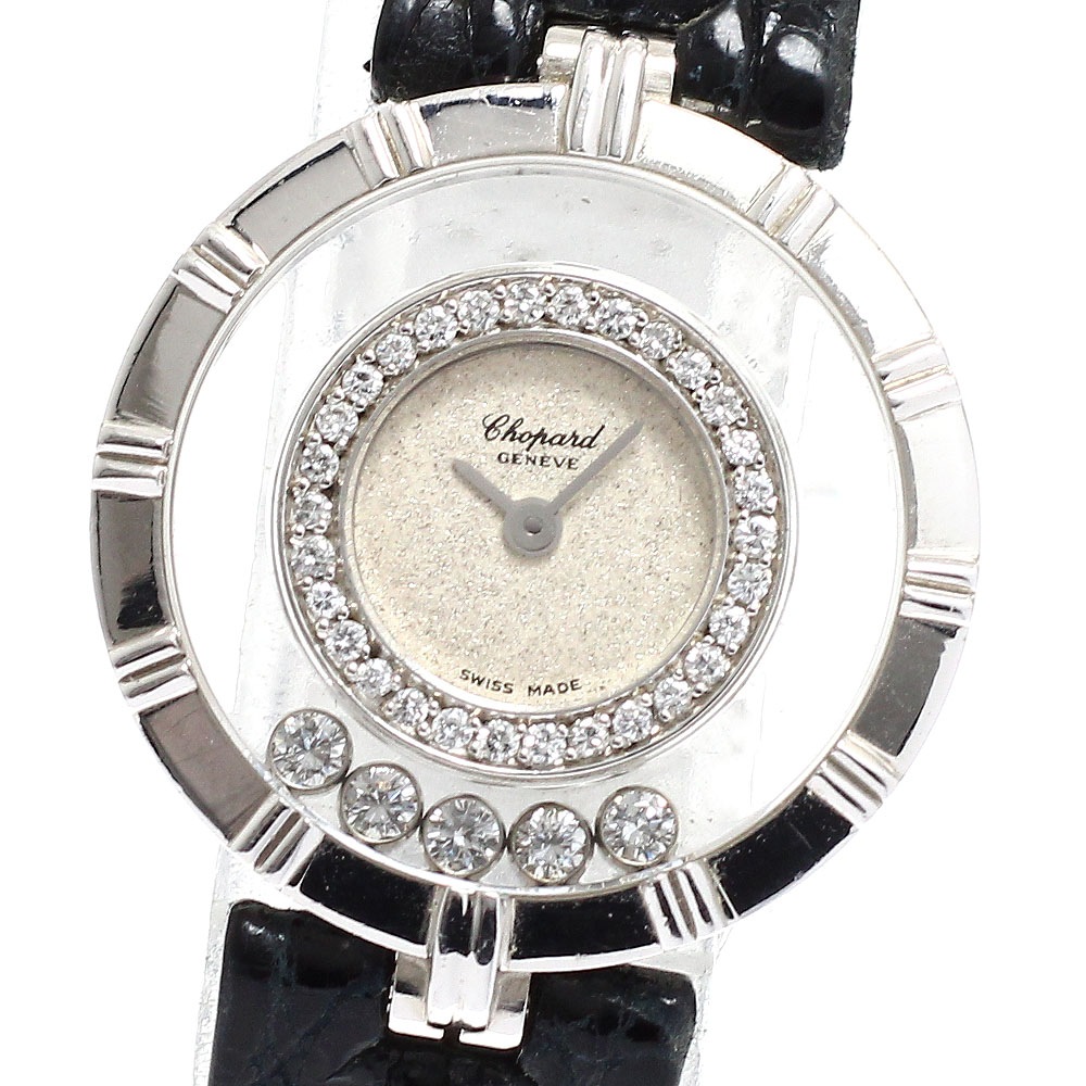 ショパール Chopard 20/5681 ハッピーダイヤモンド K18WG 5Pダイヤ クォーツ レディース _707820【中古】