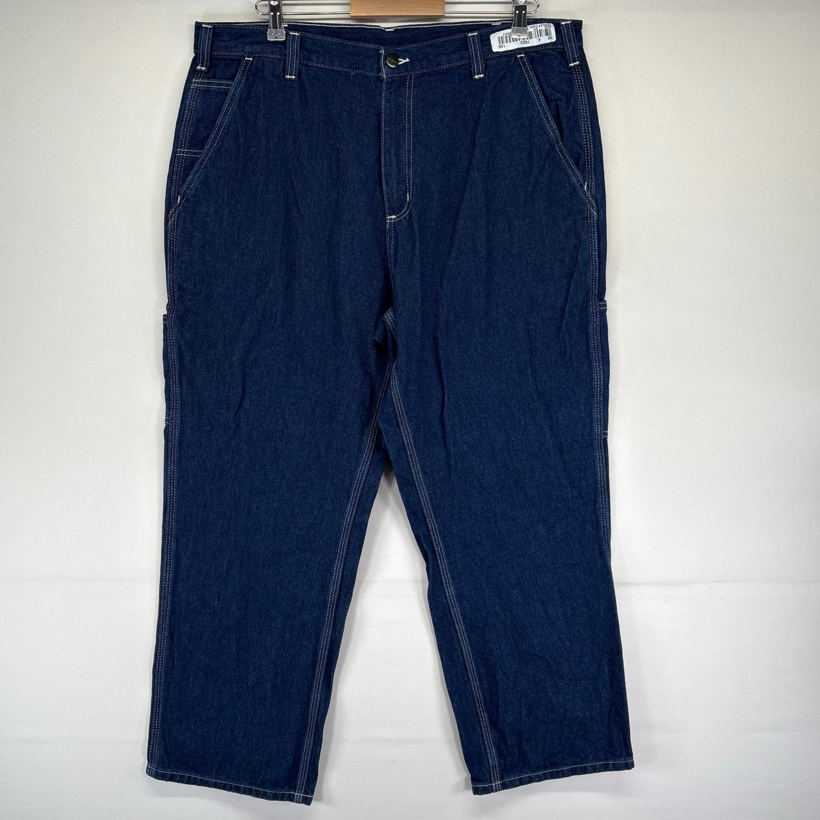 古着 デニム パンツ ペインター ハンマーループ 大きいサイズ ワンポイントロゴ w38×L28 ブルー系 メンズ