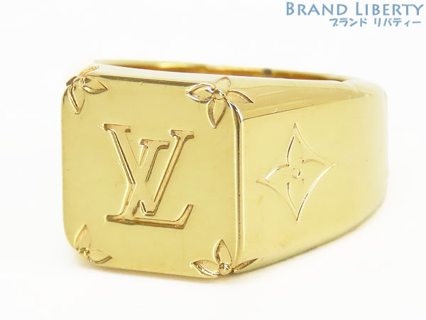 ルイヴィトンLOUISVUITTONシグネットリングモノグラムM指輪ゴールドメタルM80190
