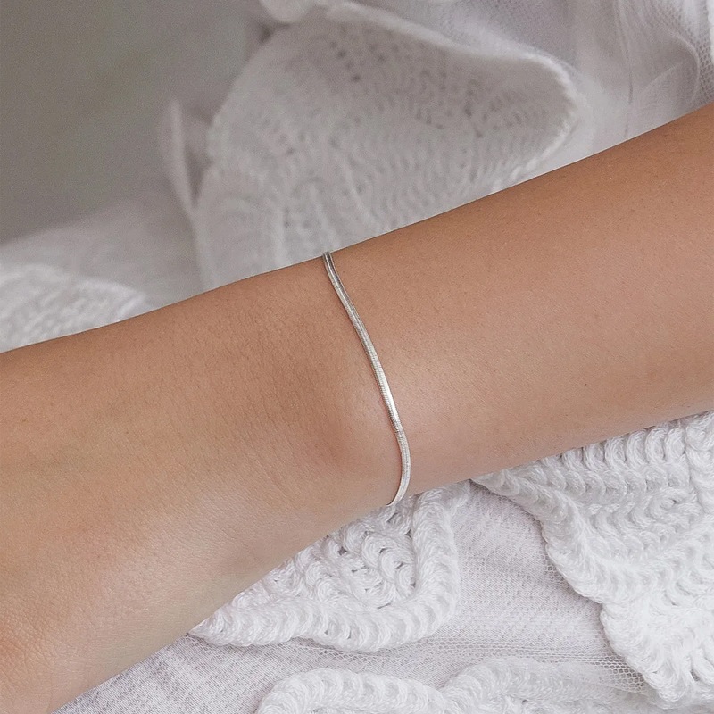 モダン フラット スネーク チェーン ブレスレット／Modern Snake