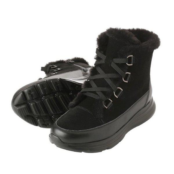 軽量クッションファー起毛防寒女性ブーツ 2XWA14XD-GN