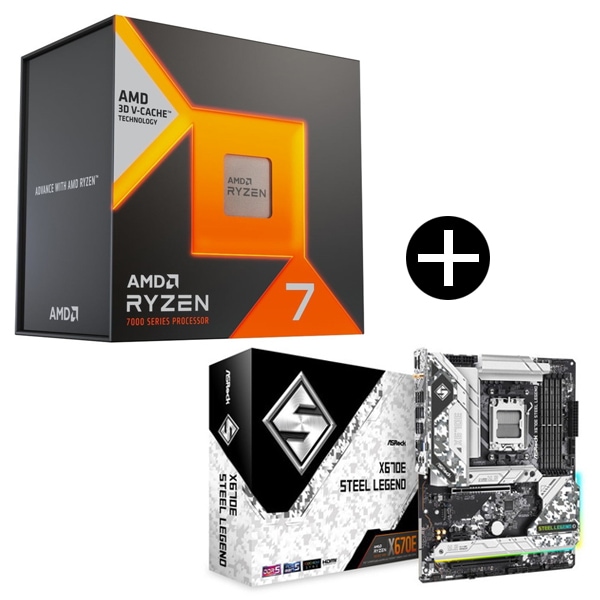 Ryzen7 7800X3D W/O Cooler 100-100000910WOF ゲーミングプロセッサー + ASRock X670E Steel Legend マザーボード セット
