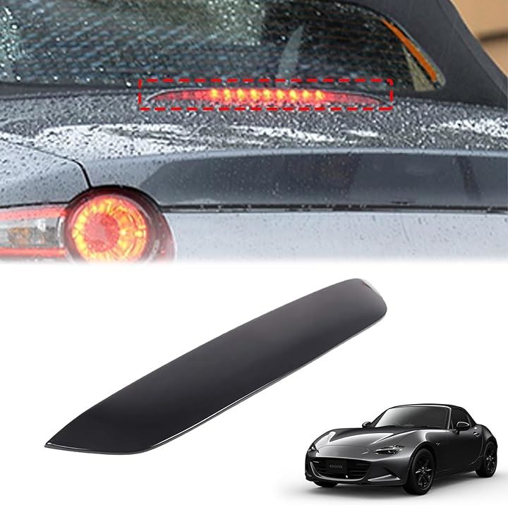 新型 マツダ ロードスター ND系 2016～2023に適用 ブレーキランプフレーム ブレーキライト カバー ブレーキライト装飾フレーム ABS製 取付簡単 貼付タイプ(ピアノブラック)