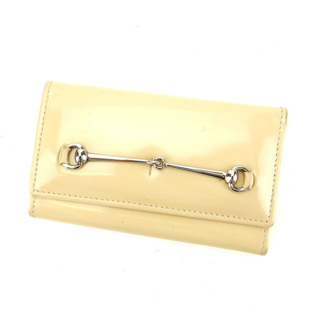 キーケース 6連キーケース ホースビット ベージュ シルバー 中古