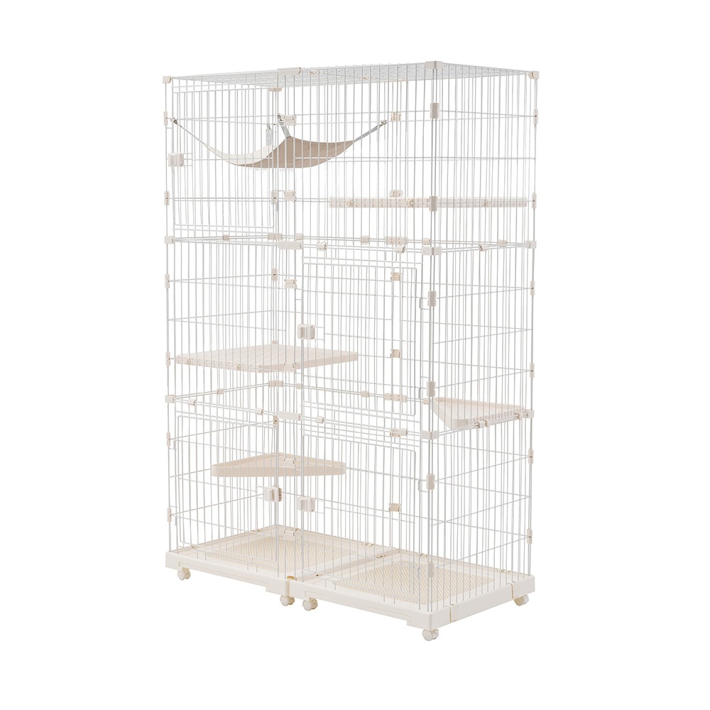 猫 ケージ キャットケージ 3段 幅広設計 両開きドア 自由組み合わせ 猫ドア付き ハンモック付き 大型 猫ゲージ 高級感 おしゃれ キャットハウス ネコ ハウス 多段 留守番 保護 脱走防止 多頭飼