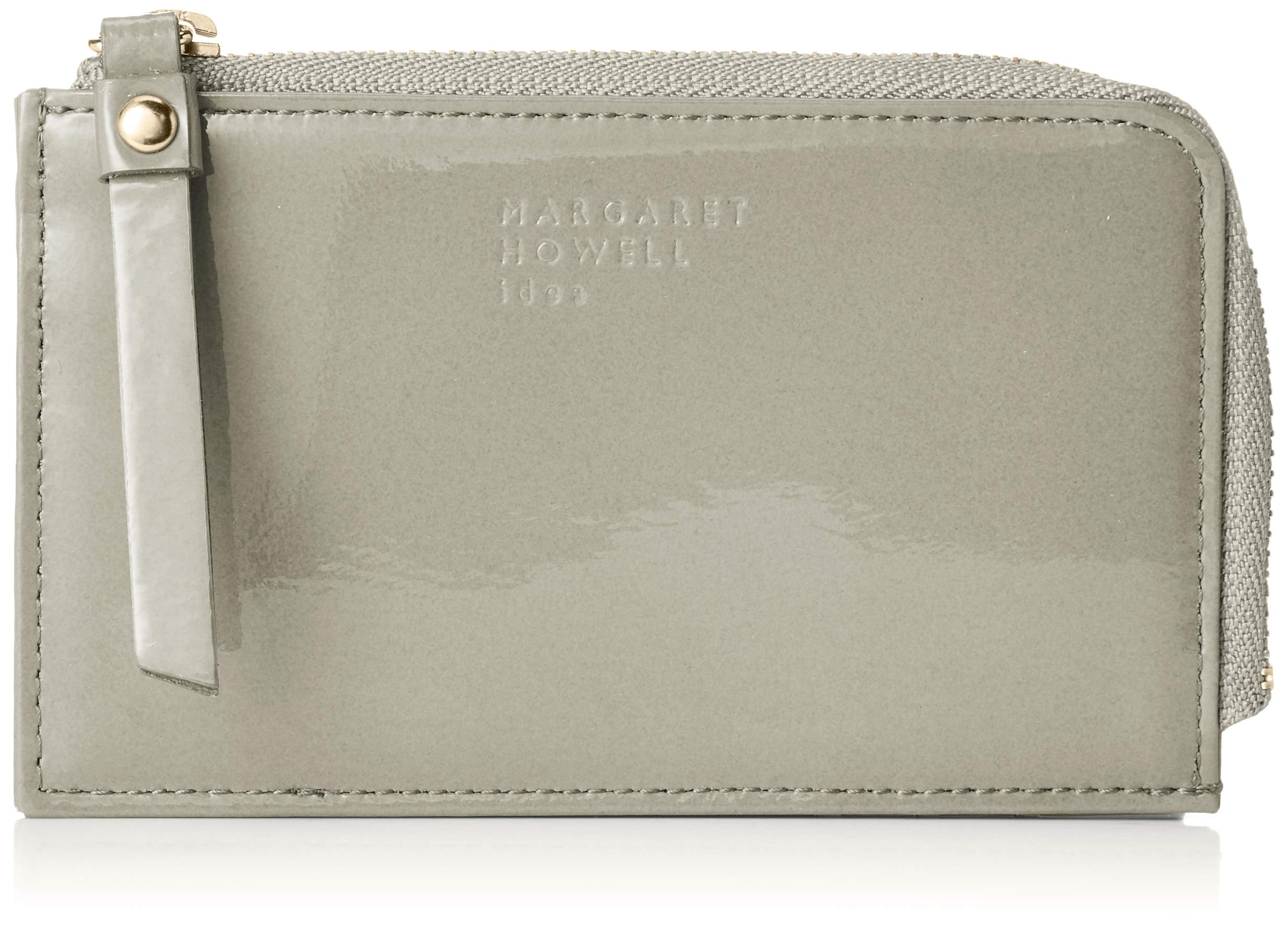 [マーガレット・ハウエル アイデア] フラグメントケース 【ホーサ】 山羊革 ゴート革 エナメル加工 軽量 薄型 コンパクト MHLW1AE1(専用BOX入り) レディース ライトグレー