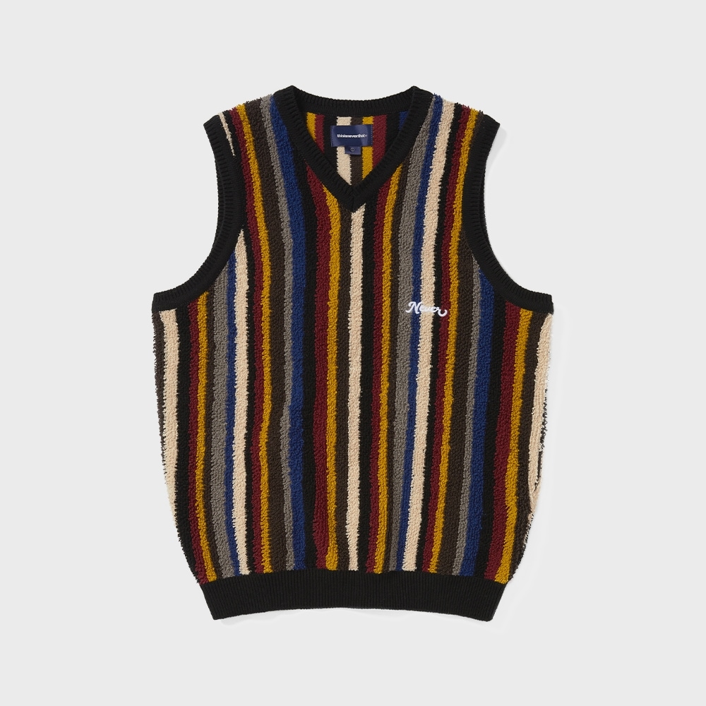 ディス・イズ・ネヴァー・ザット・ストライプ・ニットベストブラック