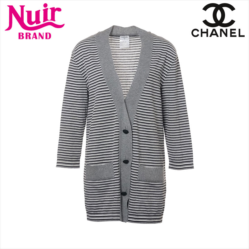 カーディガン グレー×ホワイト WS15042