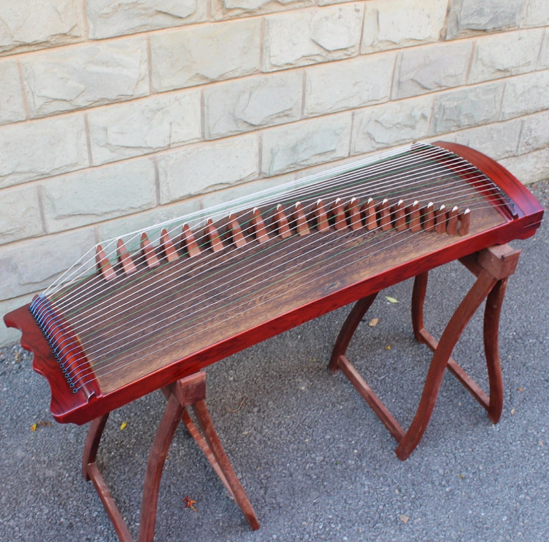 小型筝携帯用赤木材中国弦楽器