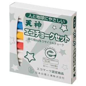 （まとめ） 日本白墨 エコチョーク72 4色詰合せ ECO-6 1箱（6本） (30セット)