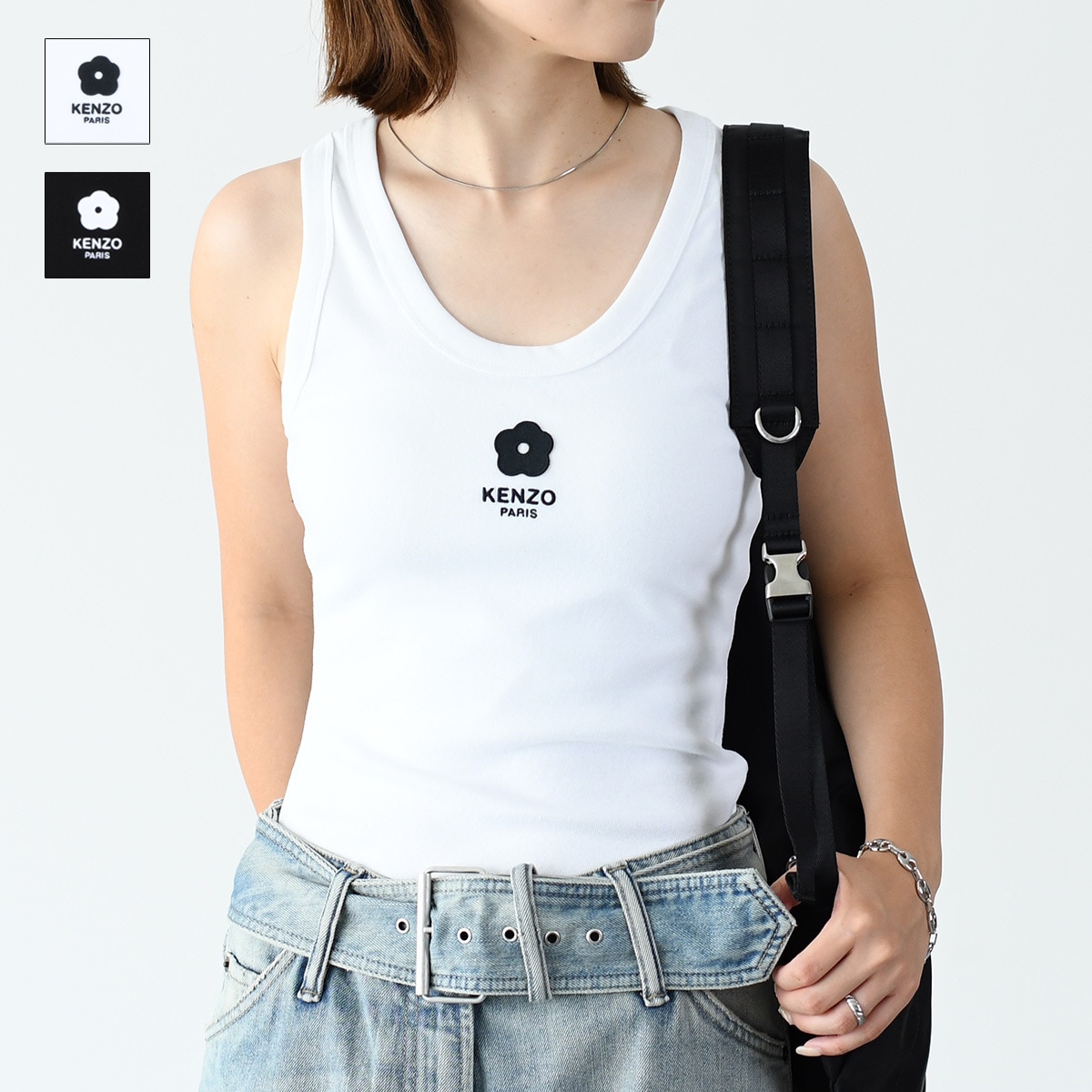 タンクトップ トップス FE52TO7144SR Boke Flower 2.0 エンブロイダリー レディース ブラック 黒 ホワイト 白 春夏 人気 おすすめ