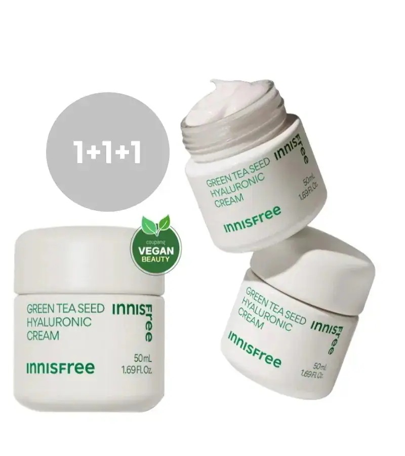 Innisfre* イニスフリ* New グリーンティー シード ヒアルロン酸 高い水分クリーム50ml1+1+1（50ml+50ml+50ml）