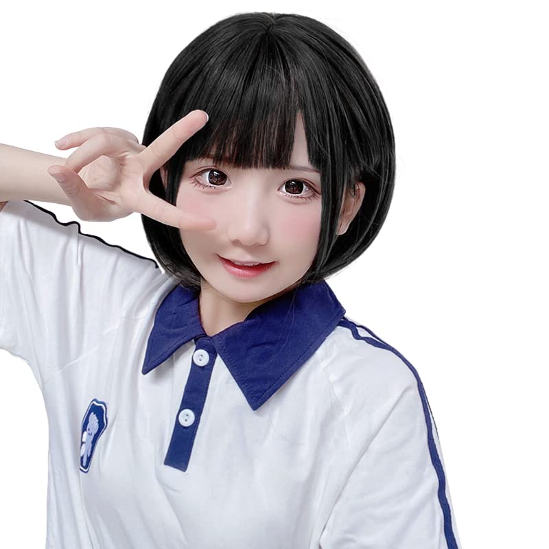 Vigorousウィッグ ボブ 黒 ショート ブラック ストレート カツラ ぱっつん 小顔 可愛い おしゃれ 自然 耐熱 フルウィッグ レディーズ