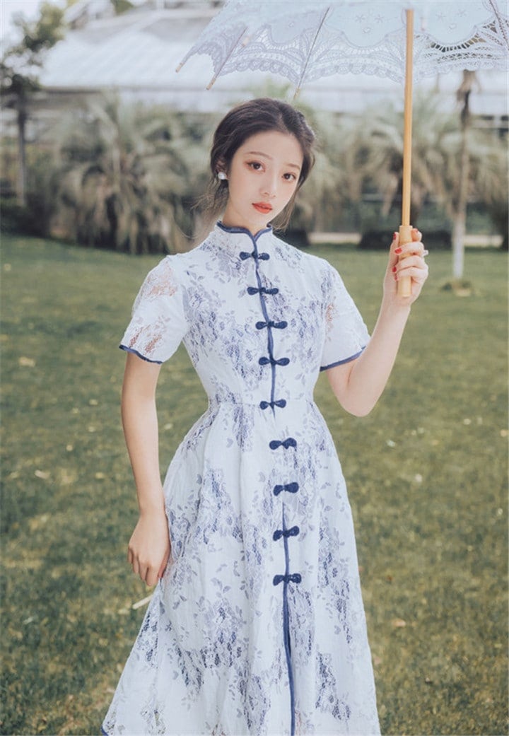 メガ割 までK! フレンチ コート レトロ 女の子 フランス スーパー妖精 小さい新鮮な の風 改良 新 チャイナドレス ワンビース 気高い エレガント カ