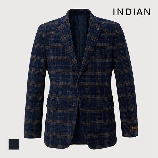 INDIAN ウールカシミア混紡チェックジャケット_MIEFU3W9411