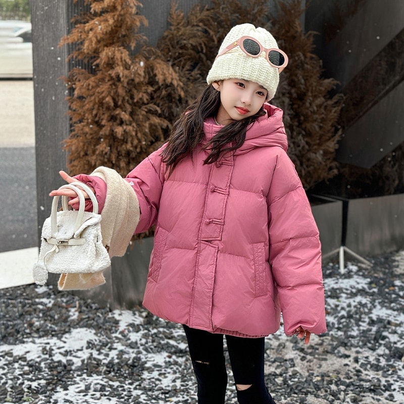 女の子綿入り服24大きな子供用国民風ショートコート子供用厚く暖かい綿入りジャケット女の子綿入りコート