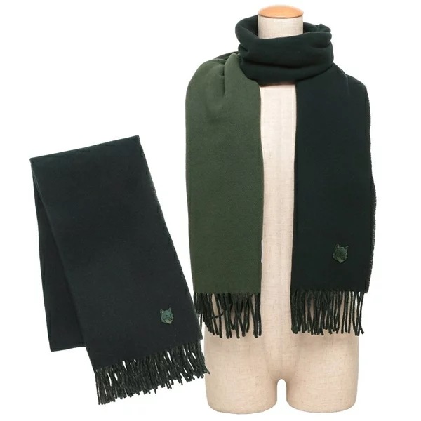 メゾンキツネのダークグリーン マフラー メゾンキツネのダークグリーン マフラー メゾンキツネのダークグリーン