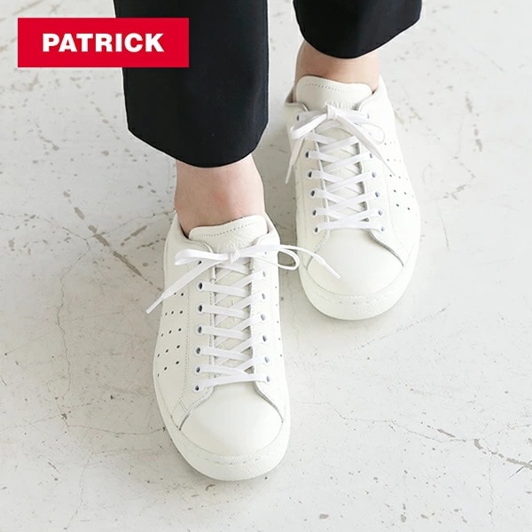 パトリック PATRICK パンチ14 / ホワイト レザーシューズ / スニーカー 靴 革靴 牛革 フラットシューズ フランス レディース 定番モデル シューズ メンズ メンズサイズ カジュアルシュ