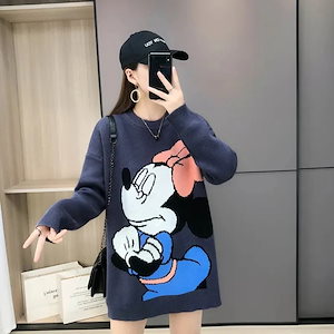 ディズニー パーカー 2023秋新入荷韓国ファッション/秋服/トレーナー/Tシャツ/スウェット男女兼用トップスレディースTシャツ/ロングTシャツ薄手/トップス