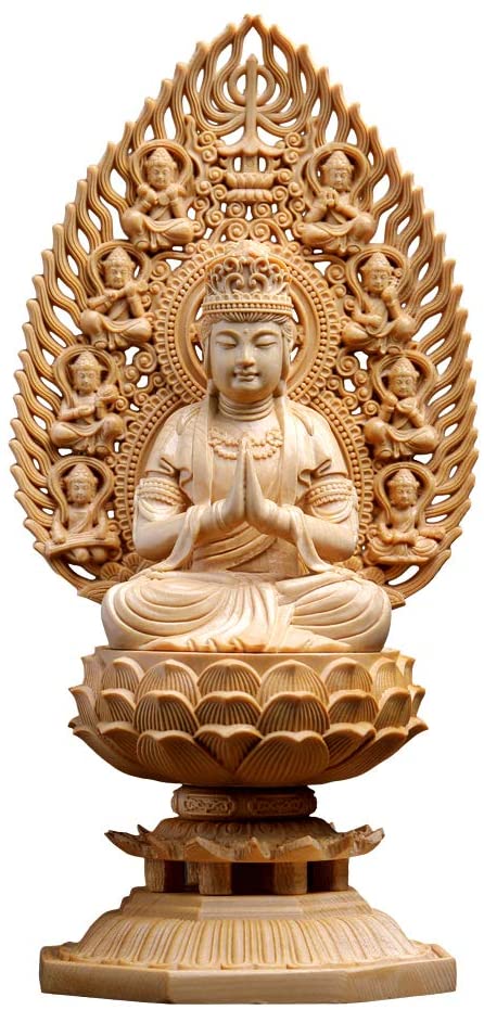 仏像 普賢菩薩像 普賢菩薩 檜木 木彫 仏具 (約)高28cm幅12cm奥行12cm 8,760円