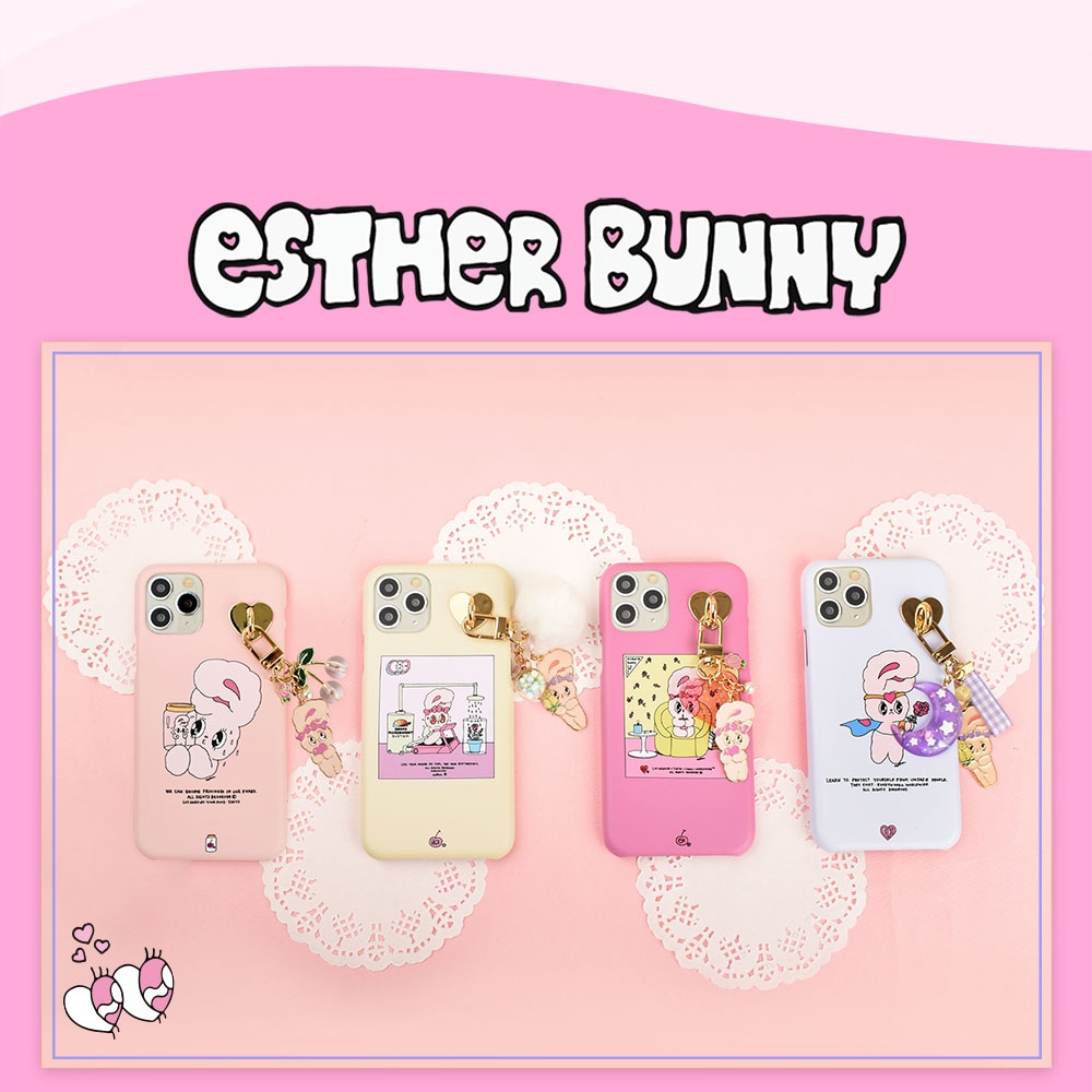 【ESTHER BUNNY】エスダーバニー iPhone TINKLE ハードケース+チャーム セット 選べる 4種ケース チャーム付き「正規品」