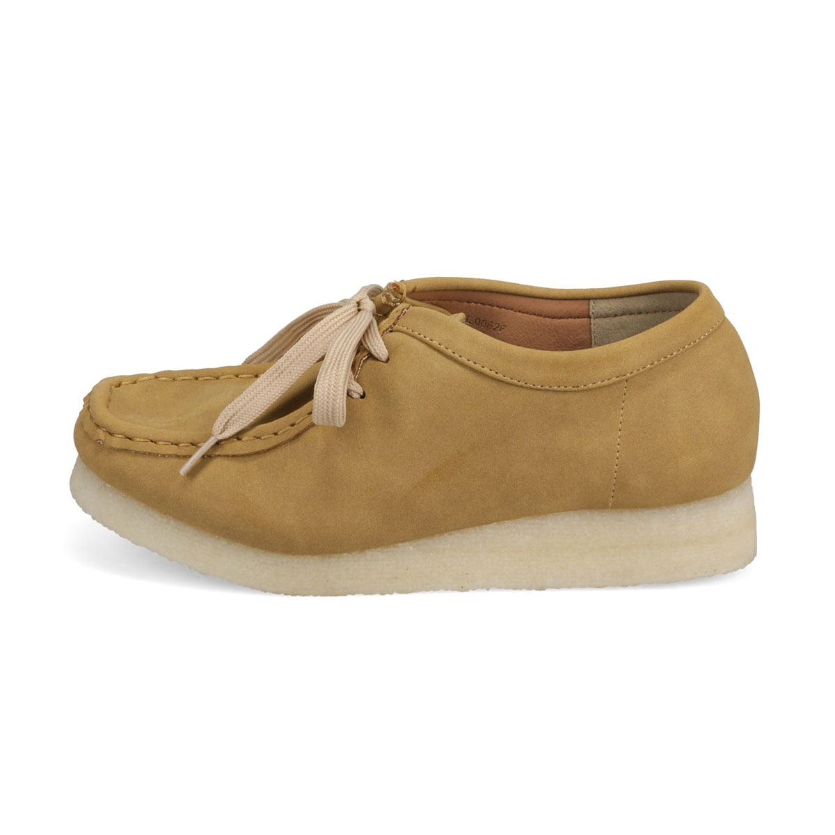 モカシンシューズ レディース 黒 ローカット クレープソールワラビーLOW シンプル 厚底 スクエアトゥ NL0062