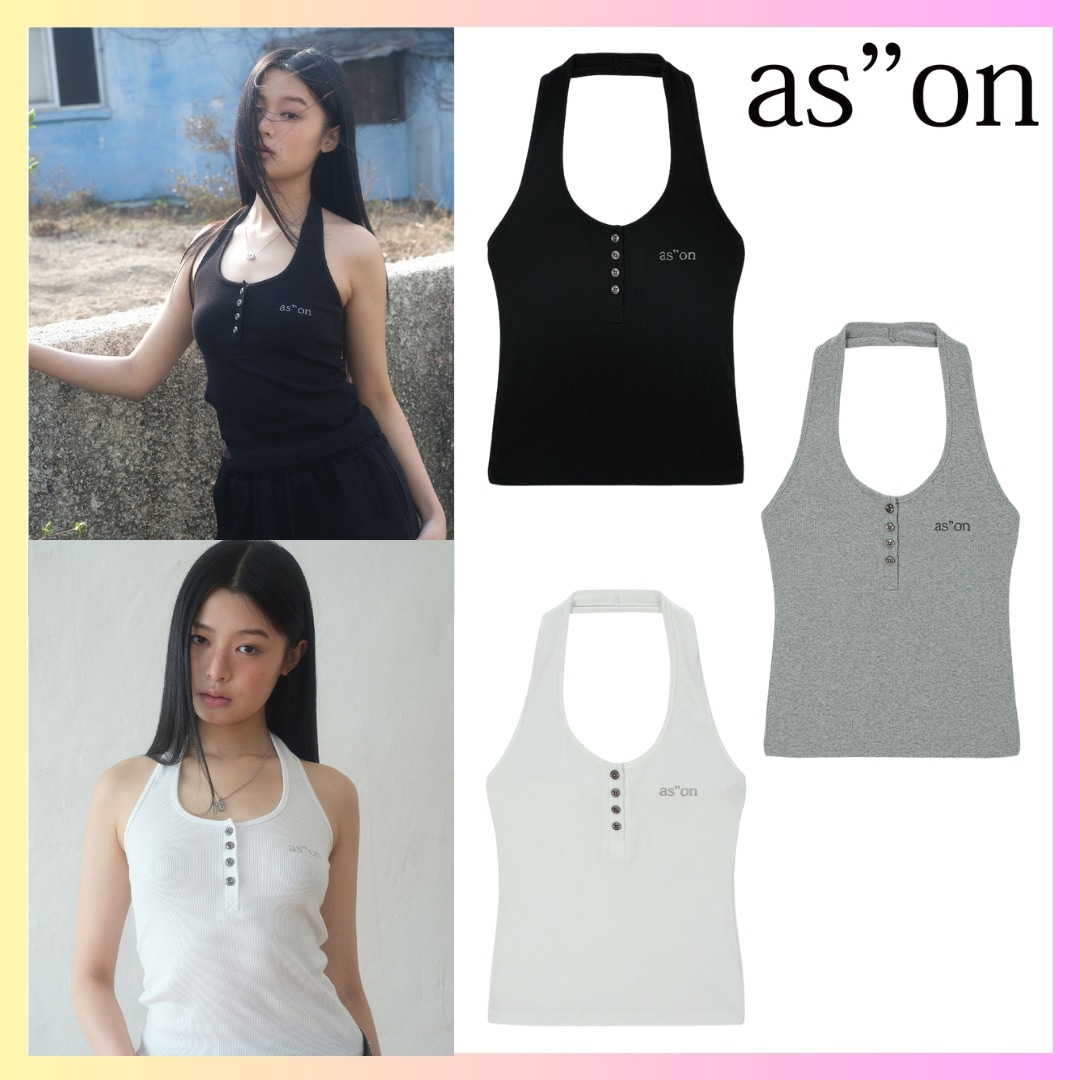 POUND HALTER SLEEVELESS - 3カラー + FREE OMAKE ホルターネック トップスノースリーブトップス タンクトップ レディース夏夏 トップス夏服 レディース 韓国