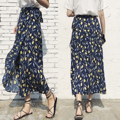 3062.ハイウエストロングシフォンスカート（チューリップ柄） 100,000円